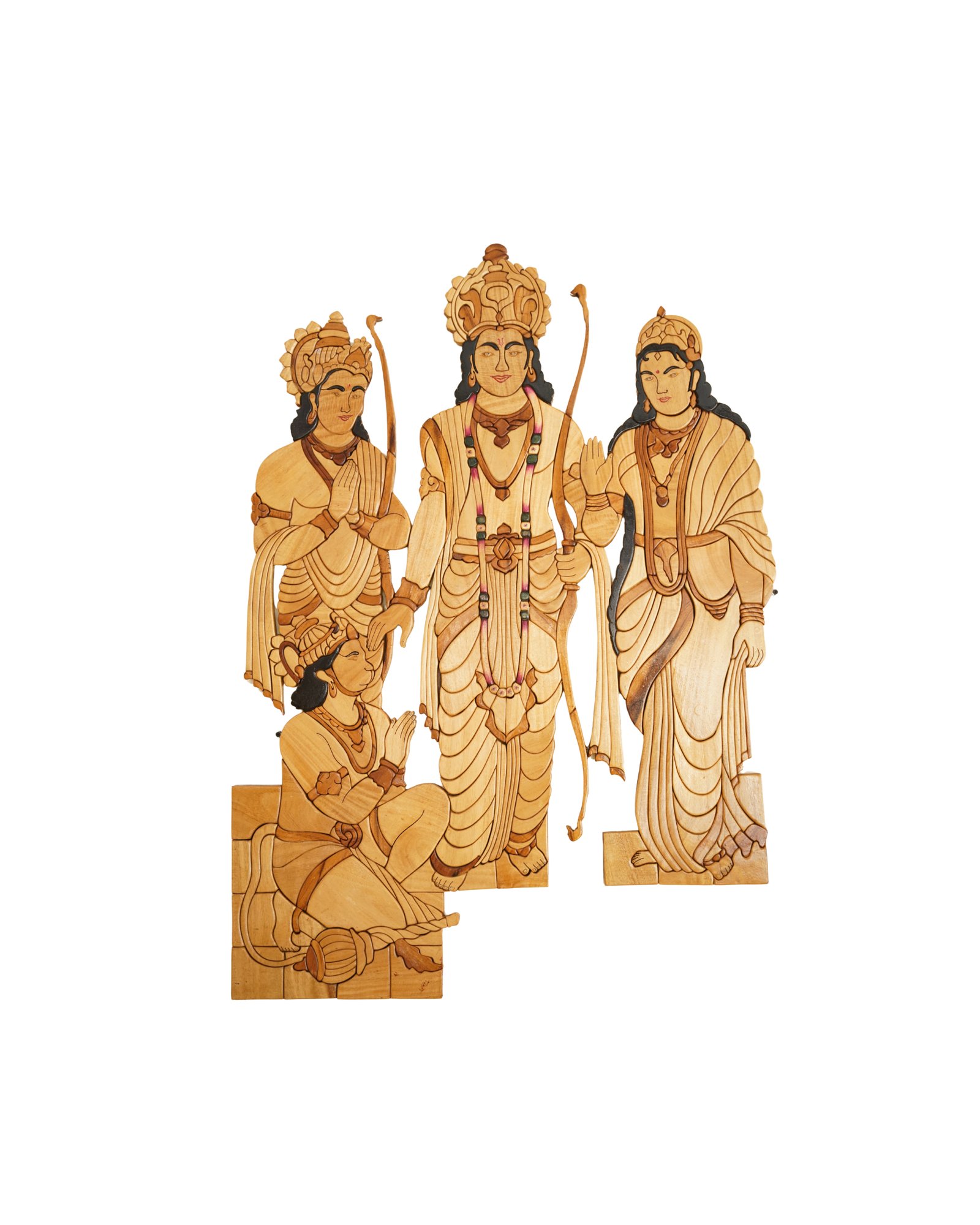 Lord Rama Darbar – Ram Sita Lakshman Hanuman Wooden Artwork