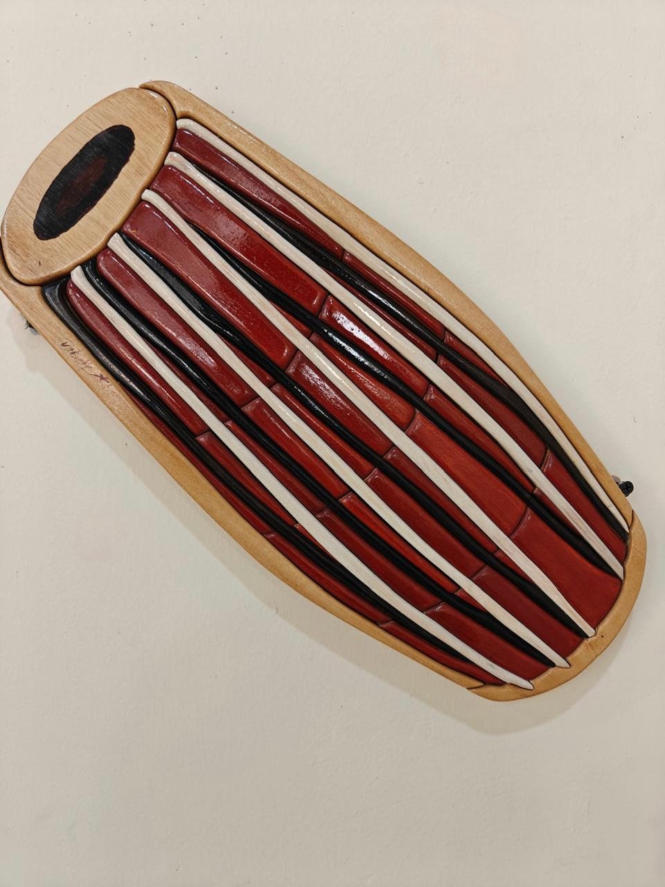 Traditional Wooden Mridangam Wall Art – Indian Percussion Instrument Decor